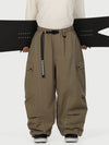 Pantalon de neige extra ample Wild Motion pour homme, avec poches cargo réfléchissantes.
