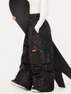 Pantalon de neige cargo ample et fonctionnel pour femme, avec ceinture utilitaire et poches multiples