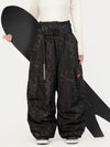 Pantalon de neige cargo ample et fonctionnel pour femme, avec ceinture utilitaire et poches multiples