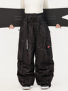 Pantalon de neige cargo ample et fonctionnel pour femme, avec ceinture utilitaire et poches multiples