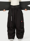 Pantalon de neige cargo ample et fonctionnel pour femme, avec ceinture utilitaire et poches multiples
