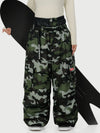 Pantalon de neige cargo ample et fonctionnel pour femme, avec ceinture utilitaire et poches multiples