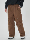Pantalon de ski ample à poches cargo pour femme, style montagne chic