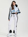 Combinaison de ski une pièce Gsou Snow Chic Block à bordure en fausse fourrure pour femme