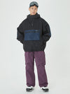 Veste bomber d'hiver ample pour homme avec poches cargo stylées et pantalon de snowboard