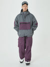 Veste bomber d'hiver ample pour homme avec poches cargo stylées et pantalon de snowboard