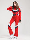 Combinaison de ski Gsou Snow Retro à rayures en V pour femme