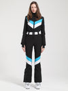 Combinaison de ski Gsou Snow Retro à rayures en V pour femme