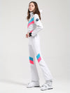 Combinaison de ski Gsou Snow Retro à rayures en V pour femme