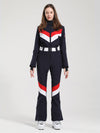 Combinaison de ski Gsou Snow Retro à rayures en V pour femme