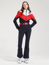 Combinaison de ski Gsou Snow Retro Color-Blocked Flare pour femme