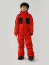 Combinaison de ski une pièce pour enfant, motif guerrier de l'hiver, pose aérienne