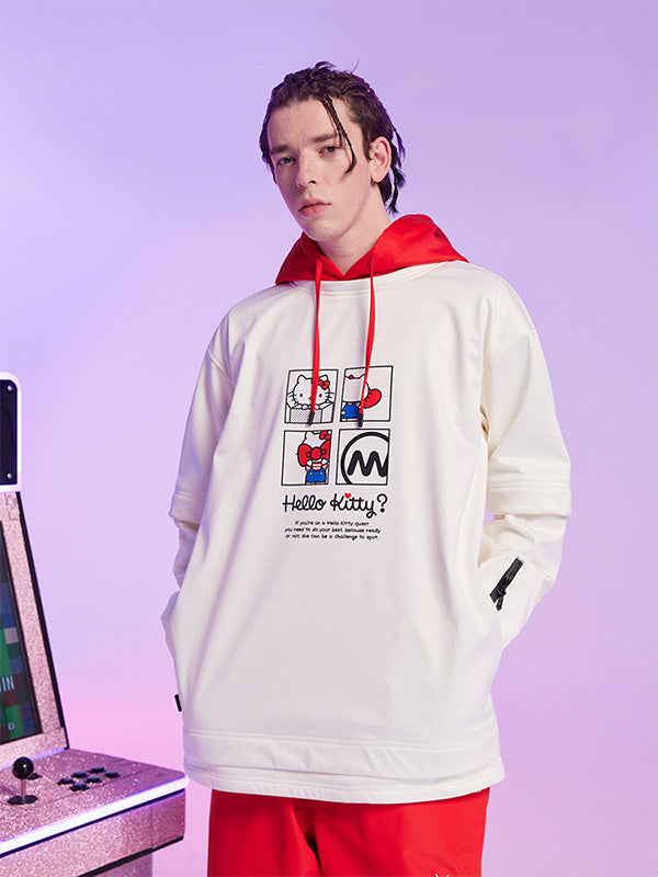 Sweat à capuche de snowboard pour homme Nandn x Hello Kitty