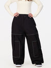 Pantalon de neige ample Nightline Park Rider pour femme, avec bandes réfléchissantes et poches cargo.