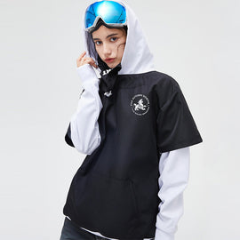 Sweat à capuche imperméable Northfeel Moonlight pour femme, réfléchissant noir et blanc, idéal pour la neige