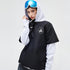 Sweat à capuche imperméable Northfeel Moonlight pour femme, réfléchissant noir et blanc, idéal pour la neige