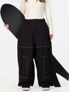 Pantalon de neige ample Nightline Park Rider pour femme, avec bandes réfléchissantes et poches cargo.
