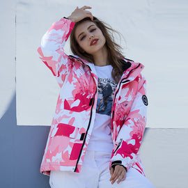 Veste de ski camouflage rose Arctic Queen pour femme