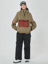 Veste bomber ample d'hiver pour femme avec poches cargo stylées et pantalon de snowboard