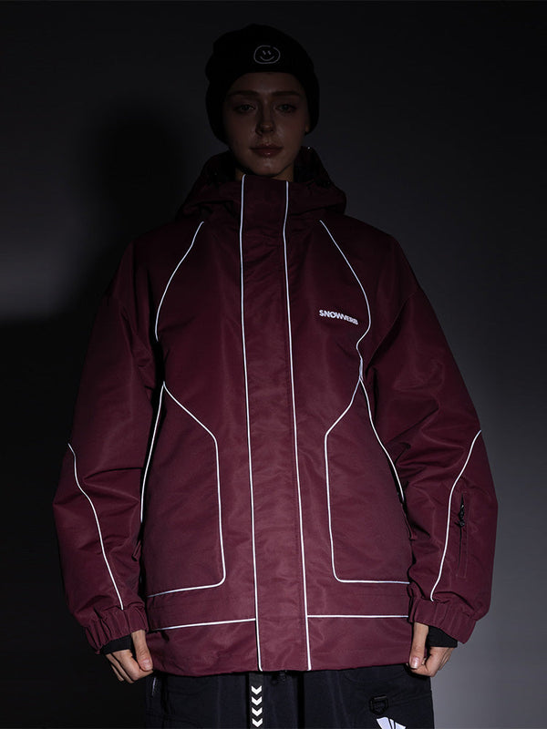 Veste de ski réfléchissante All Weather Mountain Chill pour femme – Ski nocturne et snowboard