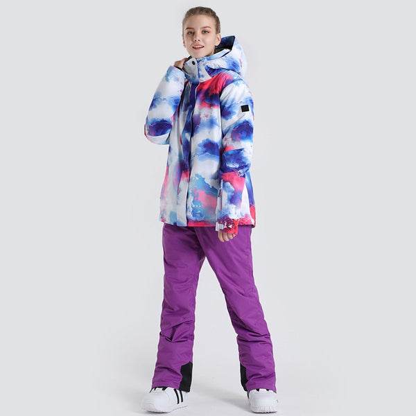 Ensemble veste et pantalon de ski Everbright pour femme, collection hiver SMN Fashion.