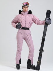 Combinaison de ski Arctic Vogue DownTop pour femme, doublée polaire, style montagnard chic