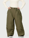 Pantalon de neige cargo utilitaire UrbanCraft pour femme, à double genouillère et empiècements renforcés par rivets