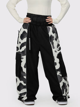 Pantalon de neige extra ample Wild Motion pour femme, à blocs de couleurs réfléchissants.