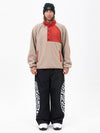 Pull en polaire sherpa synthétique pour homme et pantalon de ski cargo réfléchissant.