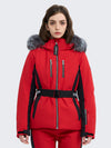 Doudoune de ski SnowCharm pour femme, coupe slim, isolée, avec fourrure amovible