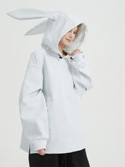 Sweat à capuche unisexe Doorek, mignon lapin de neige, décoration aux longues oreilles