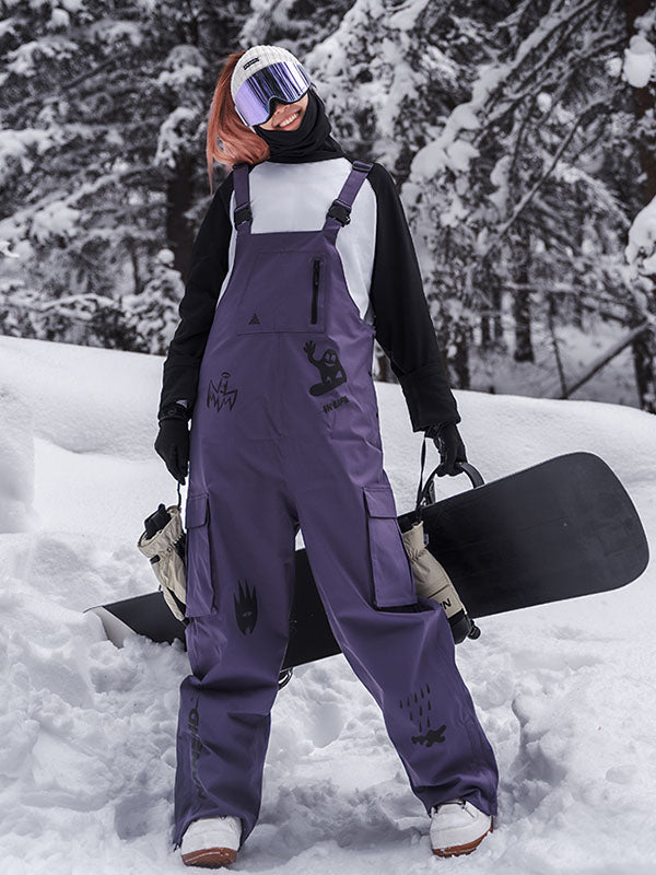 Salopette de snowboard imperméable ample Nandn SnowSlope pour femmes