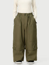 Pantalon de neige cargo utilitaire UrbanCraft pour femme, à double genouillère et empiècements renforcés par rivets
