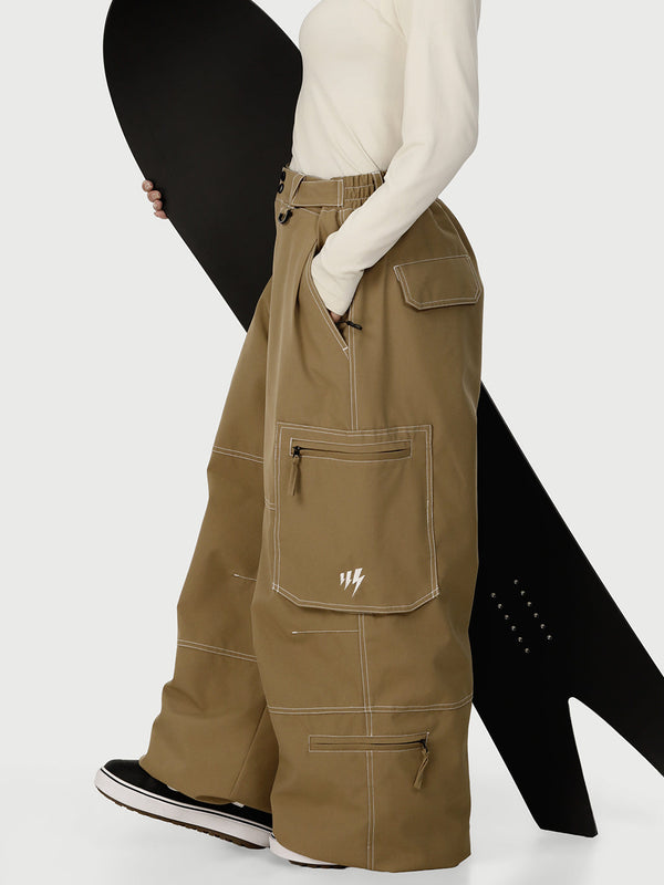 Pantalon de ski cargo utilitaire Wild Soul Crew pour femme – Coupe ample à coutures renforcées