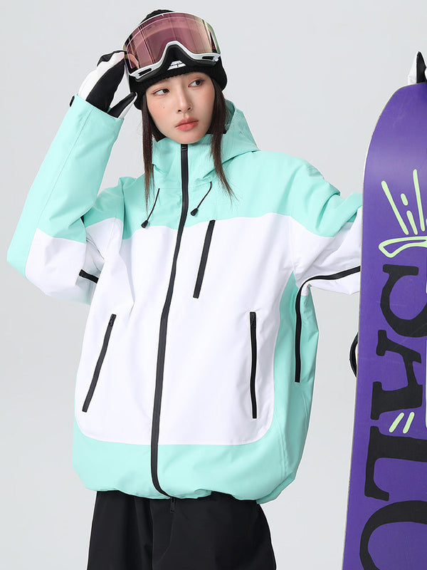 Veste de ski ample Searipe rétro à blocs de couleur pour femme