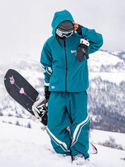 Combinaison de ski ample deux pièces John Snow Freestyle pour femme, à rayures latérales.