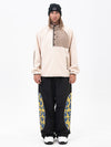 Pull en polaire sherpa synthétique pour homme et pantalon de ski cargo réfléchissant.