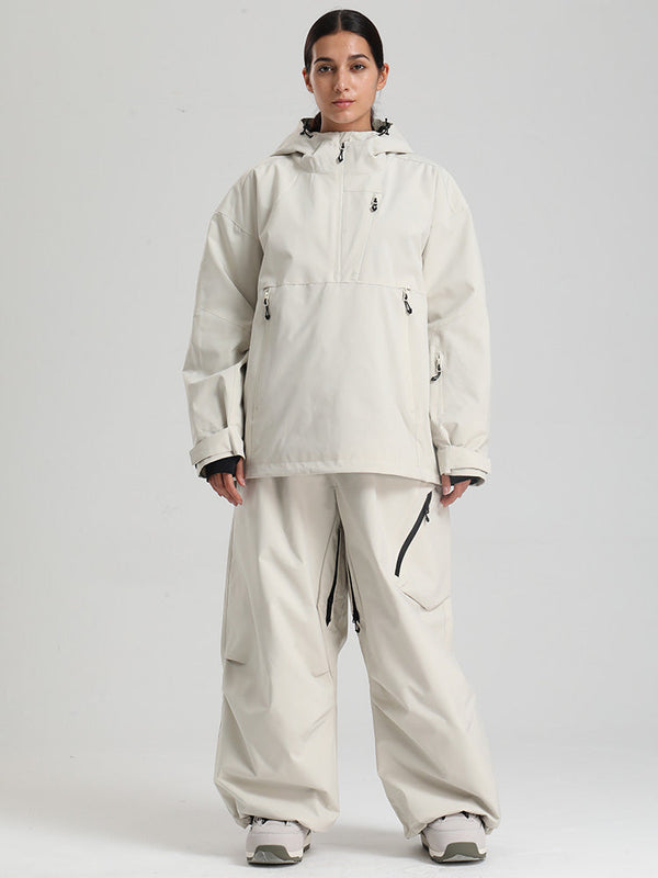 Combinaisons de ski amples Gsou Snow pour femmes, style montagne durable.