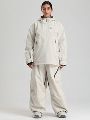 Combinaisons de ski amples Gsou Snow pour femmes, style montagne durable.