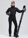 Combinaison de ski d'hiver glamour Alpine Luxe DownTop pour femme, doublée polaire