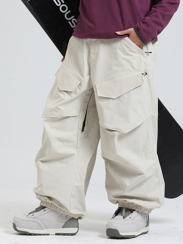 Pantalon de ski ample Gsou Snow Urban Slope KneeFlex pour femme, avec poches cargo.