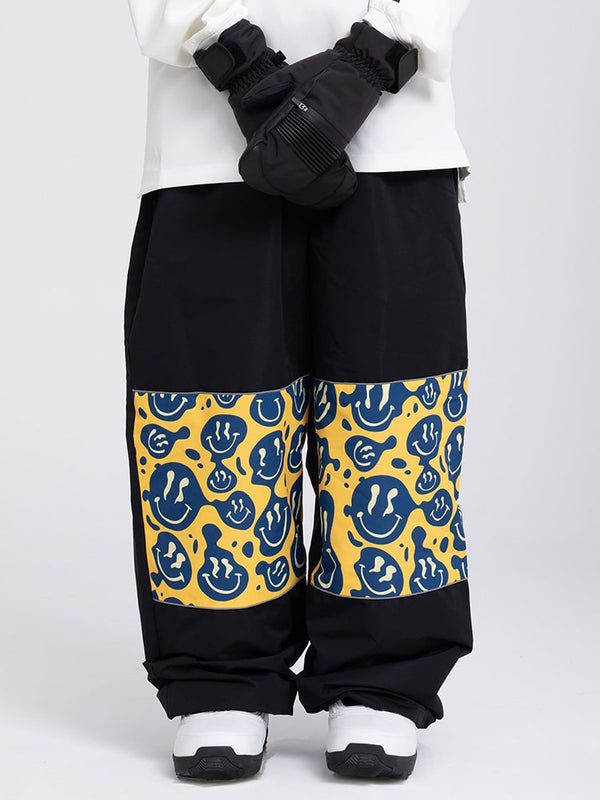 Pantalon de neige cargo Swaggy Knee pour femme avec empiècements graphiques réfléchissants