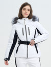 Doudoune de ski SnowCharm pour femme, coupe slim, isolée, avec fourrure amovible