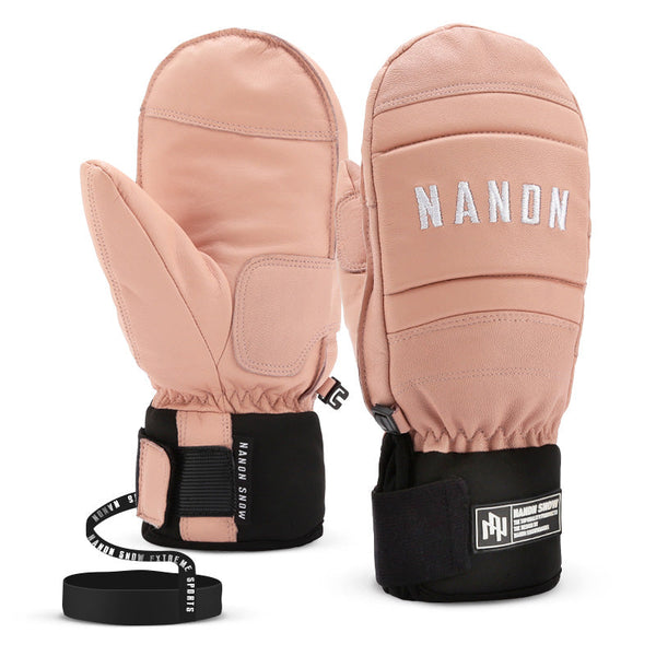 Gants et moufles de snowboard Nandn Mountain Chill pour femmes, en cuir de chèvre, adaptés à toutes les conditions météorologiques
