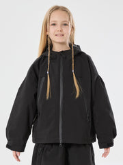 Veste de ski imperméable thermique à capuche oreilles de lapin pour filles