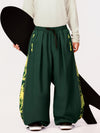 Pantalon de ski freestyle extra ample Hyper Flux pour homme, fermeture éclair latérale, empiècement graffiti.