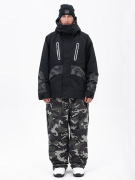 Ensemble de ski Chillform pour homme, camouflage réfléchissant – Veste Glow Trail et pantalon de ski ample