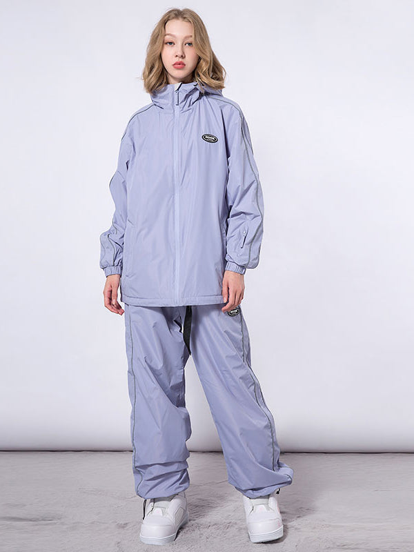 Combinaison de snowboard Dook Snow Track Stripe pour femme : veste et pantalon.