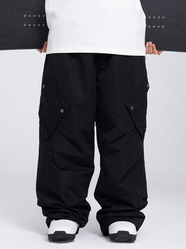 Pantalon de ski ample à poches cargo pour femme, style montagne chic