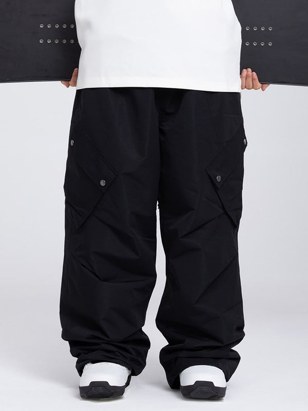 Pantalon de ski ample à poches cargo pour femme, style montagne chic